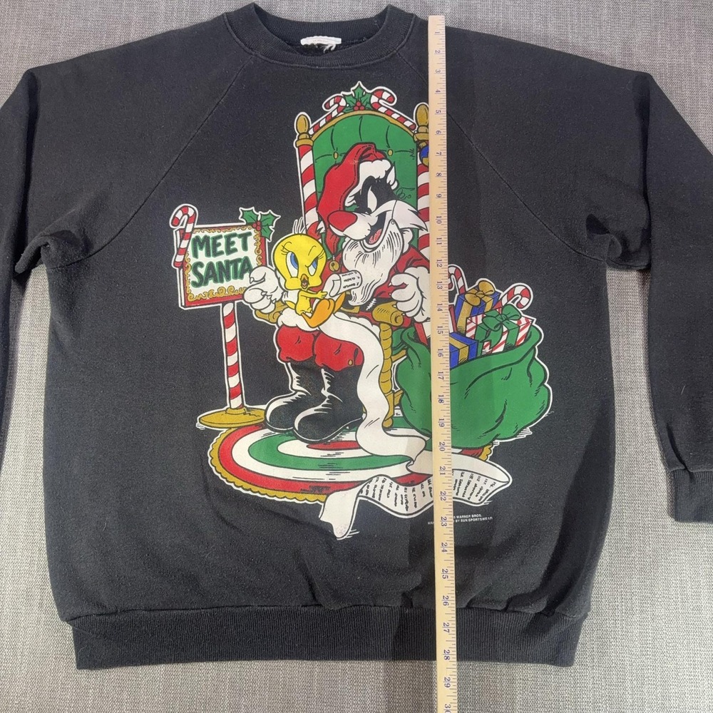 Vintage Sun Sportswear Tweety Sylvester Sweatshirt Mens Large Christmas 90s - Picture 4 of 7